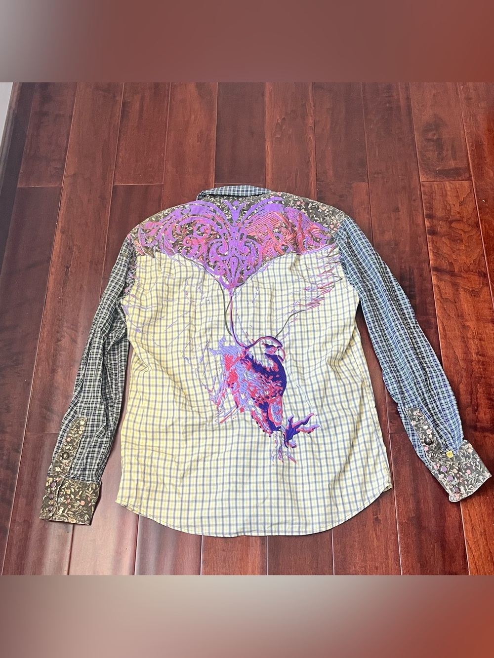 The Mezzanine Men’s M Pearl Snap Chain Floral Western Shirt Devon Griffith